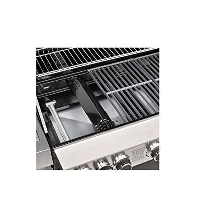 CosmoGrill Premium Black 7 Gas Burner 6+1 Barbecue Grill with Waterproof Cover, Stainless Steel Ceramic Searer, Built-in Temperature Gauge for Home Garden Party Outdoor BBQ Cooking