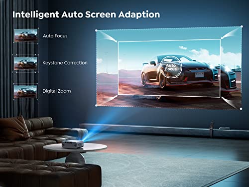 - Auto Focus & Keystone Projector 4K, 26000 Lumens FHD 1080P Portable Projector