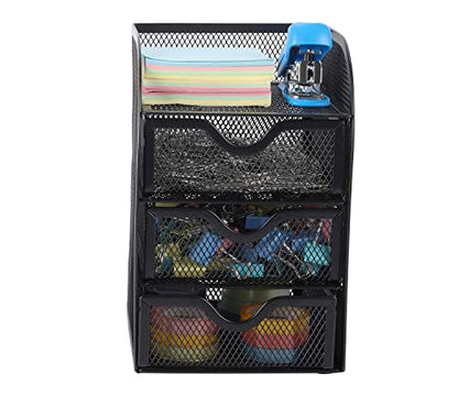 - EasyPAG Mesh 3 Tier Small Drawer Storage Desk Tidy | Desktop Organiser -