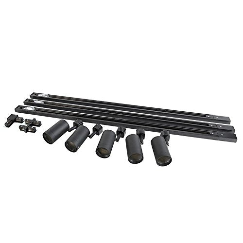 - Qazqa | Modern Rail System Black 5 Spotbar I Spotlight Bars 1-Phase | Jeana | Suitable for LED GU10 | 5 Spotway Light -