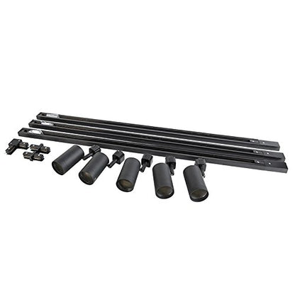 - Qazqa | Modern Rail System Black 5 Spotbar I Spotlight Bars 1-Phase | Jeana | Suitable for LED GU10 | 5 Spotway Light -