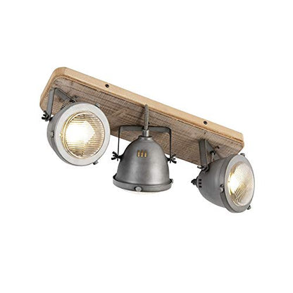 - Qazqa | Industrial Spotbar | Spotlight Ceiling bar Steel | Nickel Matt -