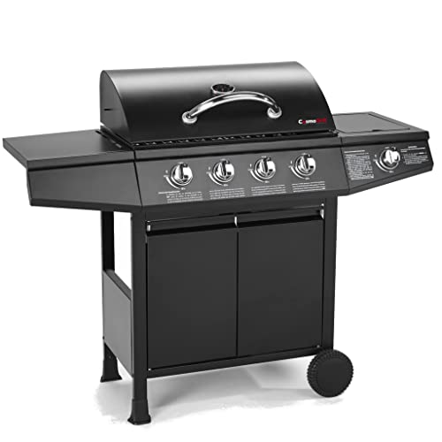 CosmoGrill 4+1 Series Gas BBQ with Side Barbecue Burner and Storage (4+1 BBQ with Cover)