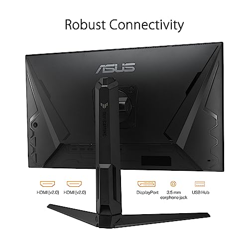 ASUS TUF Gaming VG27AQML1A Gaming Monitor – 27-inch, QHD(2560x1440), Overclock to 260Hz (native 240Hz), ELMB Sync, Freesync Premium™, 1ms (GTG), Variable Overdrive,100% sRGB, DisplayHDR™ 400