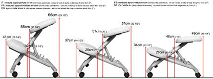 cinius Professional kneeling ergonomic chair without back, in several colours