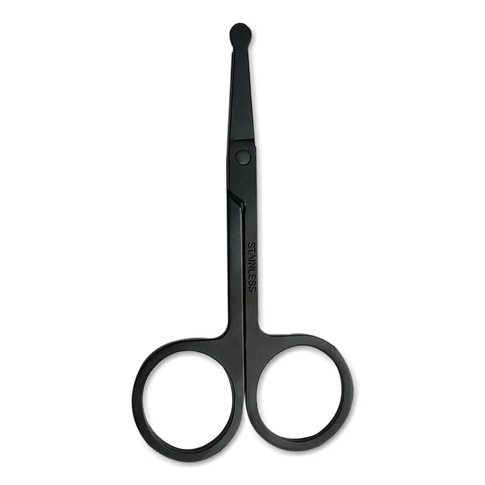- Stainless Steel Nose Hair Scissors for Trimming Facial Hair | Ear Hair | Eyebrow | Black -