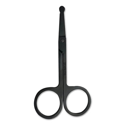 - Stainless Steel Nose Hair Scissors for Trimming Facial Hair | Ear Hair | Eyebrow | Black -
