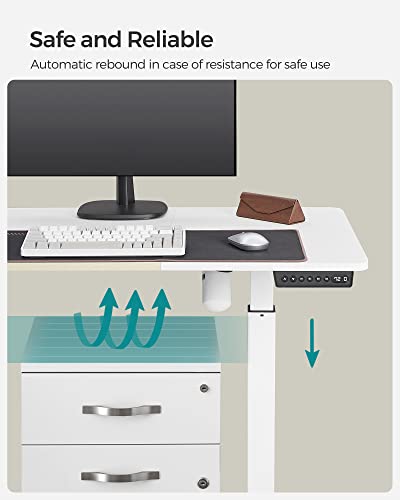 - SONGMICS Electric Standing Desk | Height Adjustable Desk | 60 x 120 x (72-120) cm | White and Beige LSD015W11 -