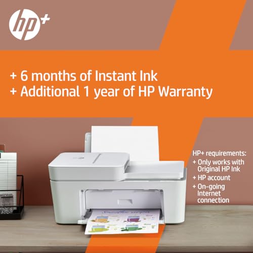 - HP DeskJet 4120e All in One Colour Printer | 6 months of Instant Ink Included with HP+ -