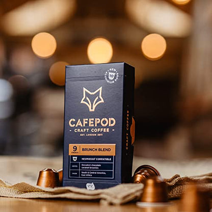 CafePod Coffee Pods Nespresso Compatible Brunch Blend 60 Aluminium Capsules