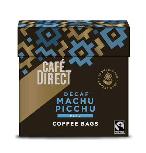 Cafédirect Coffee Bags Machu Picchu Decaff Fairtrade Arabica Coffee 10 x 7g (Pack of 6)