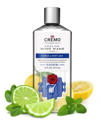 CREMO - Cooling Body Wash For Men - Rejuvenating Citrus & Mint Leaf Shower Gel - 473ml