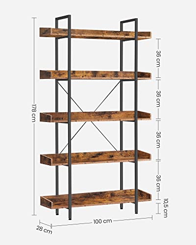 - VASAGLE Bookcase, 5-Tier Shelving Unit -