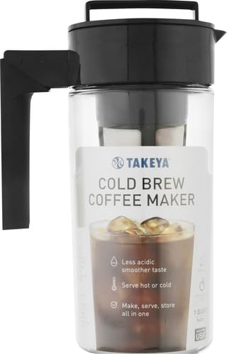 - Takeya Patented Deluxe Cold Brew Coffee Maker | 1 GT | Black -