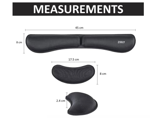 - ZIBLY Wrist Rest Keyboard and Mouse Set - Non-Slip Ergonomic Wrist Cushion Support Pad - Easy Typing, Pain Relief