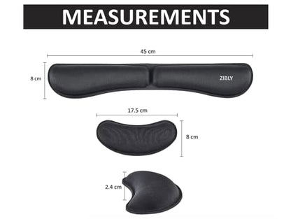 - ZIBLY Wrist Rest Keyboard and Mouse Set - Non-Slip Ergonomic Wrist Cushion Support Pad - Easy Typing, Pain Relief