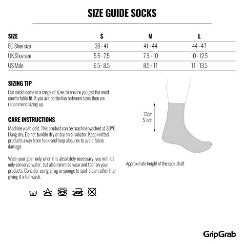 - GripGrab Classic Regular Cut Single & Multipack Summer Cycling Socks -