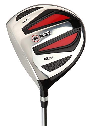 - Ram Golf SGS 460cc Driver | Mens Left Hand | Headcover Included | Steel Shaft -