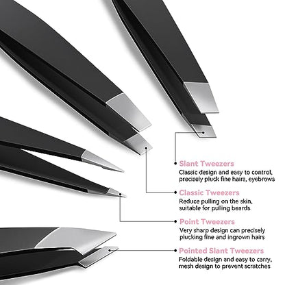 - FACEMADE 4 Pack Tweezers Set -
