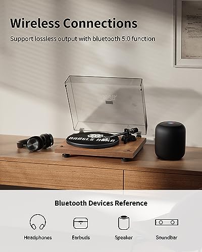 - Record Player Vinyl Player | Upgraded 5.0 Bluetooth Turntable |Home Audio Record Player -