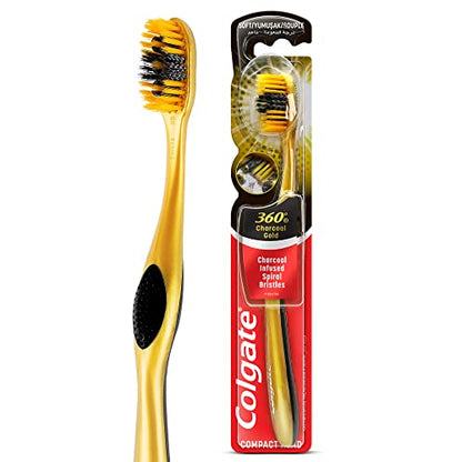 COLGATE 360 Degree Charcoal Soft Toothbrush 100 g, Gold, 1 Count