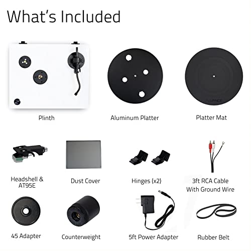 - Fluance RT81 Elite High Fidelity Vinyl Turntable Record Player | Audio Technica AT95E Cartridge | Belt Drive | Built-in Preamp | Adjustable Counterweight | High Mass MDF Wood Plinth | Piano White -