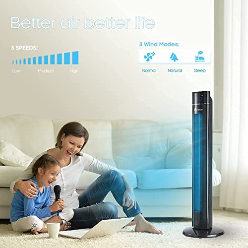 - PureMate Tower Fan | 43" Oscillating Tower Fan | Air Purifier & Aroma Function 8-Hour Timer -