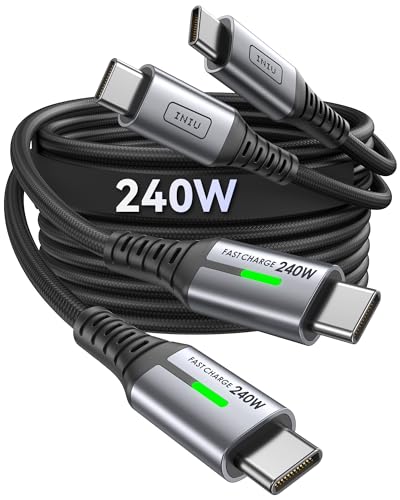 - INIU 240W USB C to USB C Charger Cable | [2-Pack 2m] | C Charge Cable | Super Fast -