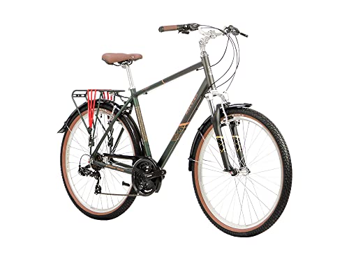 - Raleigh | PTR17MT | Pioneer Trail 27.5 Inch 21 Speed Men's Hybrid Bike | Green / Black -