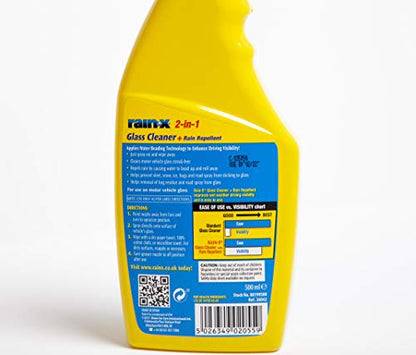 - Rain-X 88199500 2in1 Glass Cleaner | Rain Repellent | 500ml -