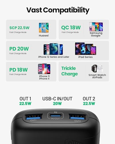 - INIU Power Bank | 22.5W Fast Charging 10000mAh Battery Pack | USB C Input & Output Portable Charger -
