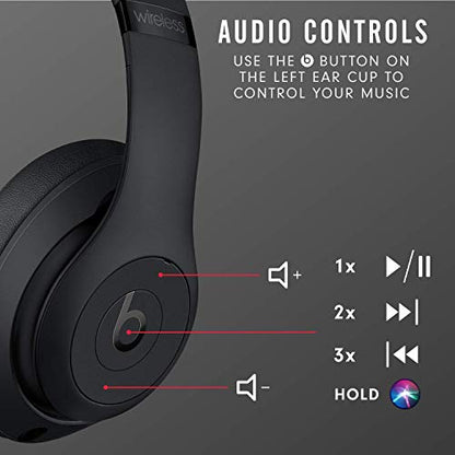 beats Studio3 Wireless Noise Cancelling Over-Ear Headphones - Apple W1 Headphone Chip, Class 1 Bluetooth, Active Noise Cancelling, 22 Hours Of Listening Time - Matte Black