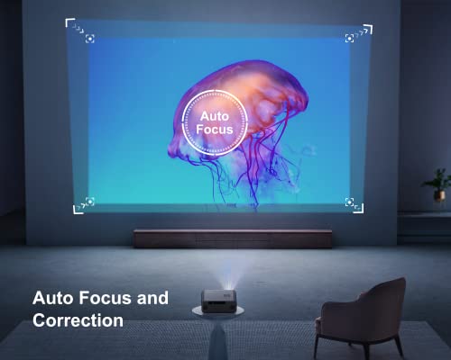 - Auto Focus & Keystone Projector, 26000 Lumen WiFi 6 Bluetooth Full HD 1080P