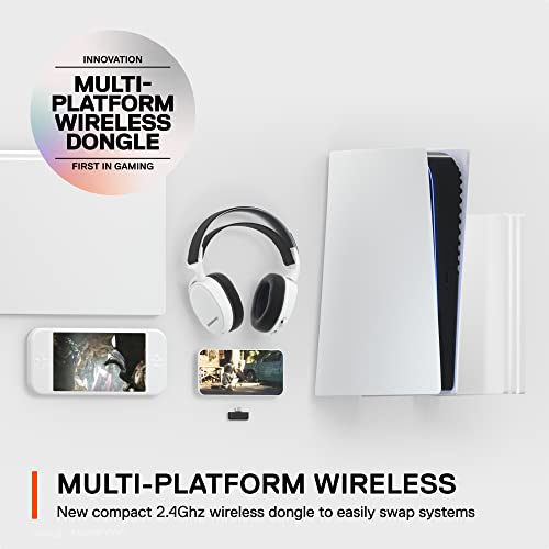 - SteelSeries Arctis 7+ Wireless Gaming Headset | Lossless 2.4 GHz | Sonar 7.1 Virtual Surround Sound | 30 Hour Battery Life | PC, PS5, PS4, Mac, Android and Switch | White -