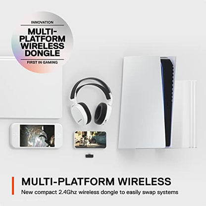 - SteelSeries Arctis 7+ Wireless Gaming Headset | Lossless 2.4 GHz | Sonar 7.1 Virtual Surround Sound | 30 Hour Battery Life | PC, PS5, PS4, Mac, Android and Switch | White -