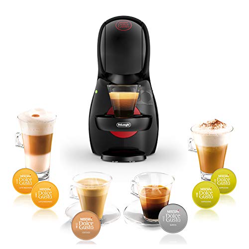 DeLonghi Nescafé Dolce Gusto Piccolo XS Pod Capsule Coffee Machine, Espresso, Cappuccino and more, EDG210.B, 0.8 liters, Black & Red