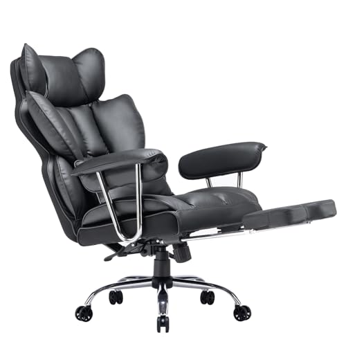 - Efomao Desk Office Chair | PU Leather Ergonomic Office Chair | Adjustable Big High Back Computer Chair -