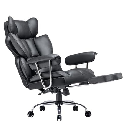 - Efomao Desk Office Chair | PU Leather Ergonomic Office Chair | Adjustable Big High Back Computer Chair -