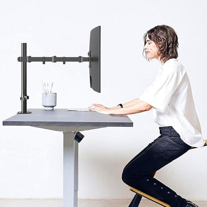 Amazon Basics Single Monitor Stand - Height Adjustable Arm Mount, Steel, Black