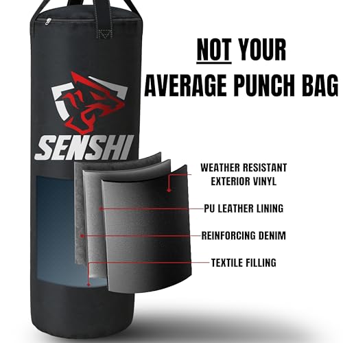 Outdoor Punch Bag 𝗛𝗘𝗔𝗩𝗬 𝗙𝗜𝗟𝗟𝗘𝗗 | For Boxing | Boxing Gloves | Skipping Rope & Bracket Set -