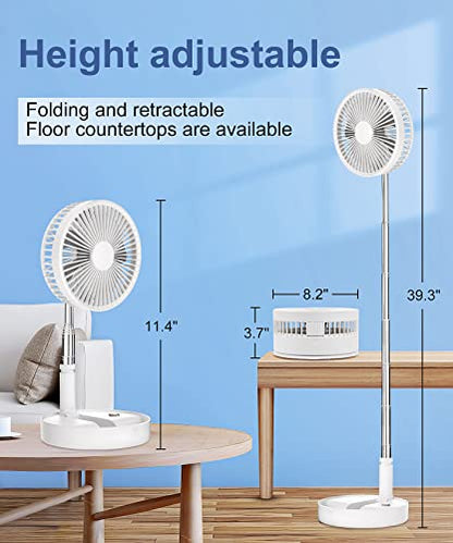 - LBSTP Portable Standing Fan with Remote Control | 7.8 Inch Foldable Pedestal Fans | 7200mAh Rechargeable Battery | USB Powered Floor Fan -