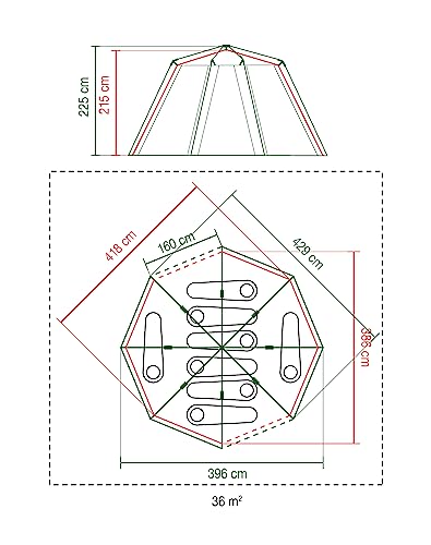 Coleman Tent Octagon, 6 to 8 Man Festival Dome Tent, Waterproof Family Camping Tent with Sewn-in Groundsheet
