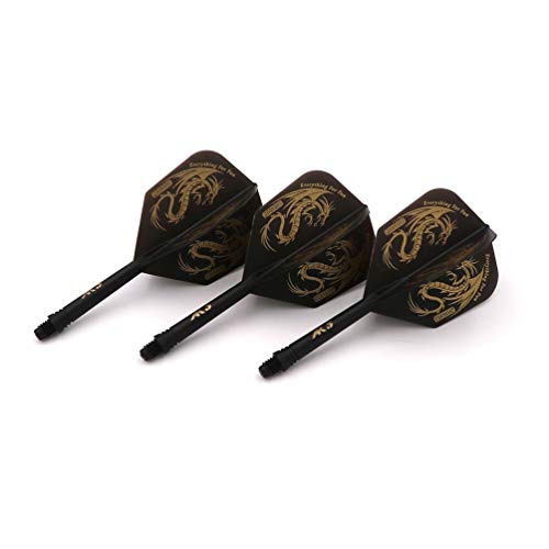 CUESOUL ROST Integrated Dart Shaft and Flights,big wing shape,Set of 3 pcs Dragon Pattern(CSAK-5JL1-S)