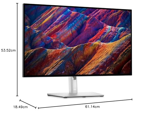 Dell U2723QE UltraSharp 27 Inch 4K UHD (3840x2160) Monitor, 60Hz, IPS, 5ms, 98% DCI-P3, HDR400, 3x USB-C, 2x DisplayPort, HDMI, 5x USB, RJ45, 3 Year Warranty, Silver