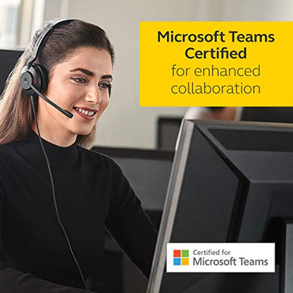 - Jabra Evolve2 30 Headset | Noise Cancelling Microsoft Teams Certified Stereo Headphones With 2-Microphone Call Technology -
