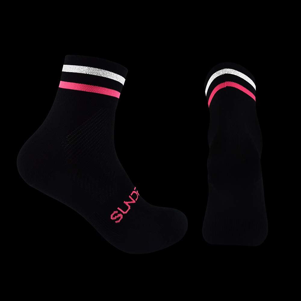- Sundried Professional Cycle Crew Socks | Black Cycling Socks with Reflective Detail -