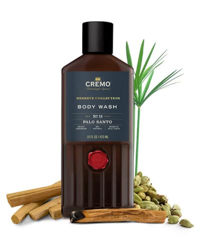 CREMO - Reserve Collection Palo Santo Body Wash For Men - Luxury Fragrance Shower Gel - 473ml