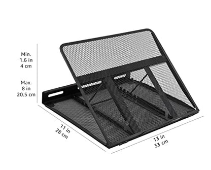 Amazon Basics Ventilated Adjustable Ergonomic Laptop Stand, 33 x 28.7 x 18.5 cm, Black
