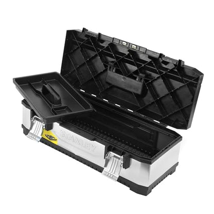 - STANLEY Galvanised Toolbox Chest | Heavy Duty Metal Hinge | Portable Tote Tray -