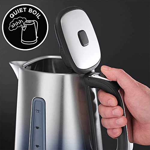 - Russell Hobbs Eclipse Stainless Steel & Midnight Blue | Ombre 1.7L Electric Cordless Kettle | (Quiet & Fast Boil) -